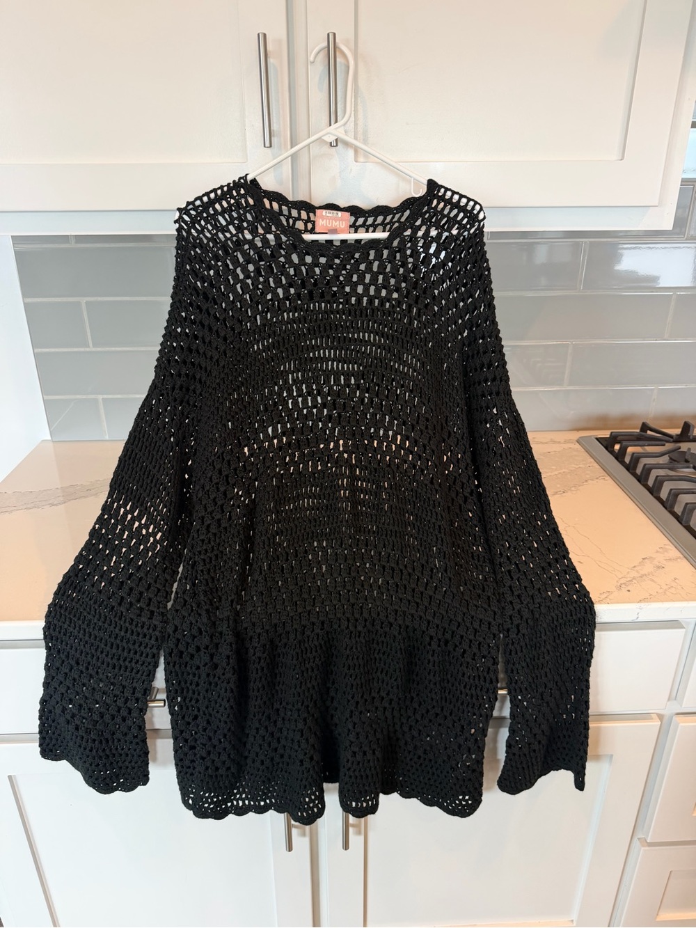 Show Me Your MuMu Black Crochet Swim Coverup Tunic